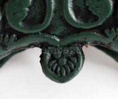 Öntöttvas kaspó. Négy lábbal, növényi ornamentikával díszített, hibátlan, masszív, nehéz, 21x21x20 c...