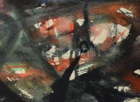 Véssey Gábor (1948-): Barátnők, 1975. Akvarell, papír, jelzett a hátoldalán, 57,5×48 cm