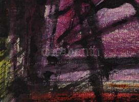 Véssey Gábor (1948-): Artemisz, 1977. Olajpasztell, tus, papír, jelzett, paszpartuban, 38,5×39,5 cm