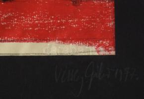 Véssey Gábor (1948-): Artemisz, 1977. Olajpasztell, tus, papír, jelzett, paszpartuban, 38,5×39,5 cm