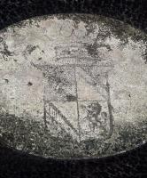 A Perczel család címerével díszített evőeszköz tároló doboz, cca 19. sz. közepe, második harmada, ko...