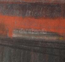 Szilágyi Elek (1933-2016): A vörös ház (cím nélkül). Pasztell, papír, jelzett, sarkaiban kissé sérül...