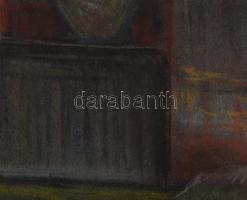 Szilágyi Elek (1933-2016): A vörös ház (cím nélkül). Pasztell, papír, jelzett, sarkaiban kissé sérül...