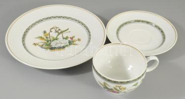 Jadeborg Bouquet Friesland 6 személyes reggeliző szett, csészék alátéttel és desszertes tányérok, je...