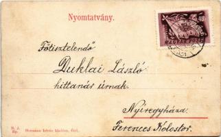 1950 Ózd, látkép. B. J. Bp., Hermann István kiadása (vágott / cut)