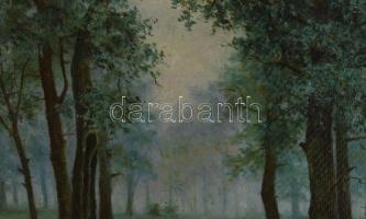 Lénárt jelzéssel: Erdőbelső. Olaj, karton. Dekoratív, javított fakeretben. 29,5×38 cm