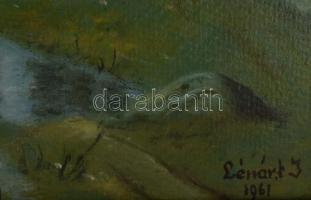 Lénárt jelzéssel: Erdőbelső. Olaj, karton. Dekoratív, javított fakeretben. 29,5×38 cm