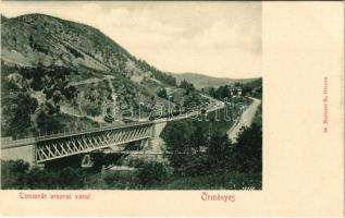 Örményes, Armenis; Temesvár-Ozorai vasút, vasúti híd. Hutterer G. kiadása / railway line between Timisoara and Ozora, railway bridge