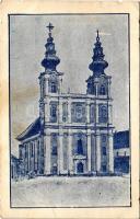 Erzsébetváros, Dumbraveni; Örmény szertartású katolikus templom. Hátoldalon adománygyűjtés a templom javíttatására / Armenian Catholic church (ragasztónyom / glue marks)