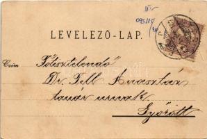 1901 Pannonhalma, Győrszentmárton; látkép Győr felől, apátság (EB)