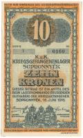 1916. Sopronnyék / Hadifogolytábor 1916. június 16. 10K arab sorozat- és sorszámmal "1 0160&quo...