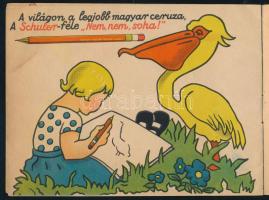 ca 1930 Schuler József rt. 14 lapos rajzos termékbemutató füzete képregényes formában, benne irreden...