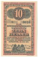 1916. Sopronnyék / Hadifogolytábor 1916. június 16. 10f arab sorozat- és sorszámmal "6 0016&quo...