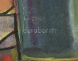 Litkei József (1922-1988): Csendélet. Akvarell, papír, jelzett, törésnyomokkal, szakadt paszpartun K...