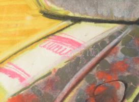 Litkei József (1922-1988): Csendélet. Akvarell, papír, jelzett, törésnyomokkal, szakadt paszpartun K...