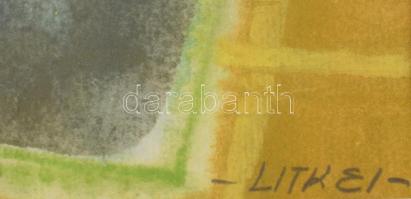 Litkei József (1922-1988): Csendélet. Akvarell, papír, jelzett, törésnyomokkal, szakadt paszpartun K...