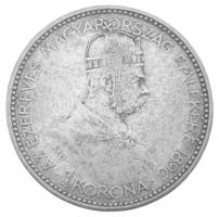 1896KB 1K Ag "Millennium" eredeti, dombornyomott, "Millenniumi Koronaérem - 1896" feliratú barna díszdobozban T:VF Hungary 1896KB 1 Korona Ag "Millennium" in original, embossed, brown case C:VF Adamo K5.2