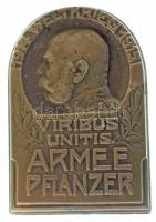 Osztrák-Magyar Monarchia 1915. "Pflanzer Hadsereg 1914-15" ezüstözött tombak sapkajelvény (38x25mm), hátoldalán "G.Gurschner Wien VII/2" jelzéssel T:XF patina Austro-Hungarian Monarchy 1915. "Weltkrieg 1914-1915 - Viribus unitis - Armee Pflanzer" silver-plated tombac cap badge (38x25mm) maker: "G.Gurschner Wien VII/2" C:XF patina