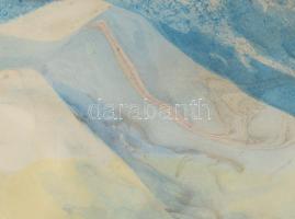 Marsovszky Endre (1916-1989): Alphütte. Színes tus, papír, jelezve jobbra lent, paszpartuban, 24x44 ...