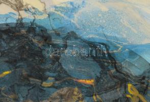 Marsovszky Endre (1916-1989): Alphütte. Színes tus, papír, jelezve jobbra lent, paszpartuban, 24x44 ...