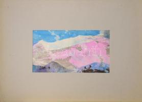 Marsovszky Endre (1916-1989): Tavasz a télben. Színes tus, papír, jelezve jobbra lent, paszpartuban,...