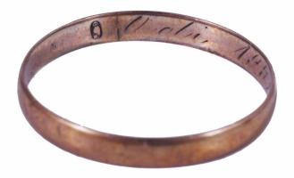 Arany (Au) gyűrű, cca 8-10K, m:56, jelzett, nettó 0,9g