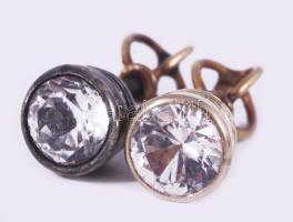 Arany (Au) fülbevaló pár, kővel, 14K, bruttó 1,36g