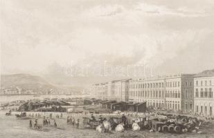 cca 1850 Th. Ender - J.Sands: Pesth. Der Ausladungsplatz, jelzett a nyomaton 10x15,5 cm