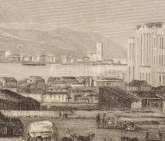 cca 1850 Th. Ender - J.Sands: Pesth. Der Ausladungsplatz, jelzett a nyomaton 10x15,5 cm