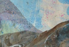 Marsovszky Endre (1916-1989): Vogézek. Színes tus, papír, jelezve jobbra lent, paszpartuban, 26x36,5...