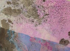 Marsovszky Endre (1916-1989): Hegység illusio. Színes tus, papír, jelezve jobbra lent, paszpartuban,...