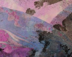 Marsovszky Endre (1916-1989): Hegység illusio. Színes tus, papír, jelezve jobbra lent, paszpartuban,...