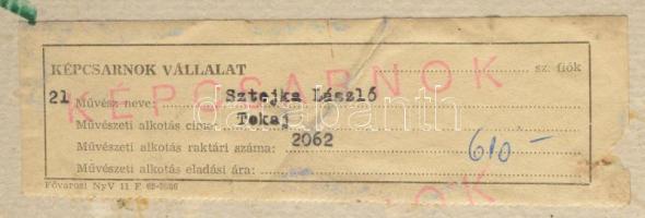 Sztojka László (1910-1971): Tokaj. Akvarell, papír, jelzett, paszpartuban, hátoldalán Képcsarnok Vál...