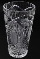 Gazdag csiszolású kristály váza, hibátlan, m: 25 cm
