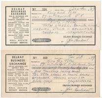 Amerikai Egyesült Államok 1937. Detroit 2db váltó, egyik 932,50$, másik 10,15$ értékben T:F kis szakadások USA 1937. Detroit 2pcs bill of exchange, one for $932.50, the other for $10.15 C:F small tears