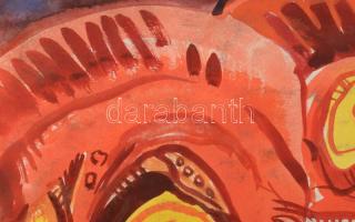 Jelzés nélkül: Hármasfogat (Busók?). Akvarell, papír, paszpartuban, 29,5×46 cm