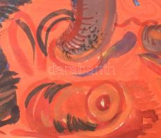 Jelzés nélkül: Hármasfogat (Busók?). Akvarell, papír, paszpartuban, 29,5×46 cm