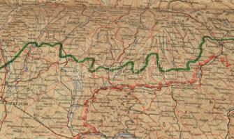 1938 Magyarország térkép a visszatért felvidéki területekkel (magyar cseh katonai bizottság által 19...