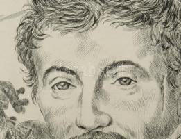 Gönczi Béla (1934-): Simonyi József, "a legvitézebb huszár", 1987. Rézkarc, papír, jelzett...