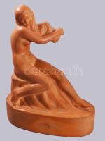 Kisfaludy Stróbl Zsigmond után: Fésülködő akt, terrakotta, kopással, 19x23 cm