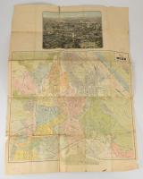 Bécs térképe, a város látképével. Plan von Wien, ca 1860 Hartleben Verlag. Hátul ragasztással megerősítve. 52x72 cm