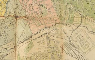 Bécs térképe, a város látképével. Plan von Wien, ca 1860 Hartleben Verlag. Hátul ragasztással megerő...