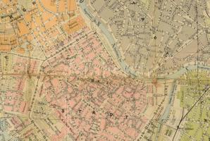 Bécs térképe, a város látképével. Plan von Wien, ca 1860 Hartleben Verlag. Hátul ragasztással megerő...