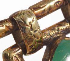 14k arany (Au) karkötő smaraddokkal, jelzett, 20 cm sz: 23 mm, 41,05 g