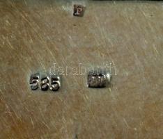 14k arany (Au) karkötő smaraddokkal, jelzett, 20 cm sz: 23 mm, 41,05 g