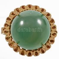 18K arany (Au) gyűrű smaraddal, jelzett, m: 52, br 3,14 g