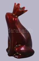 Zsolnay békakirály, ökörvér mázas, jelzett, kis kopásnyomokkal, m: 7,5 cm