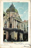 1901 Pécs, Siklósi utca, Nemzeti Színház. Fischer Henrik kiadása (EB)