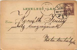 1901 Pécs, Siklósi utca, Nemzeti Színház. Fischer Henrik kiadása (EB)