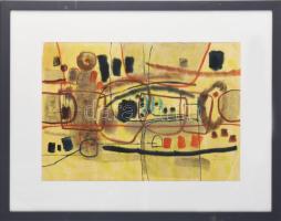 Misch Ádám (1935-1995): Cím nélkül, 1965. Akvarell, papír, jelezve jobbra lent, üvegezett fakeretben...